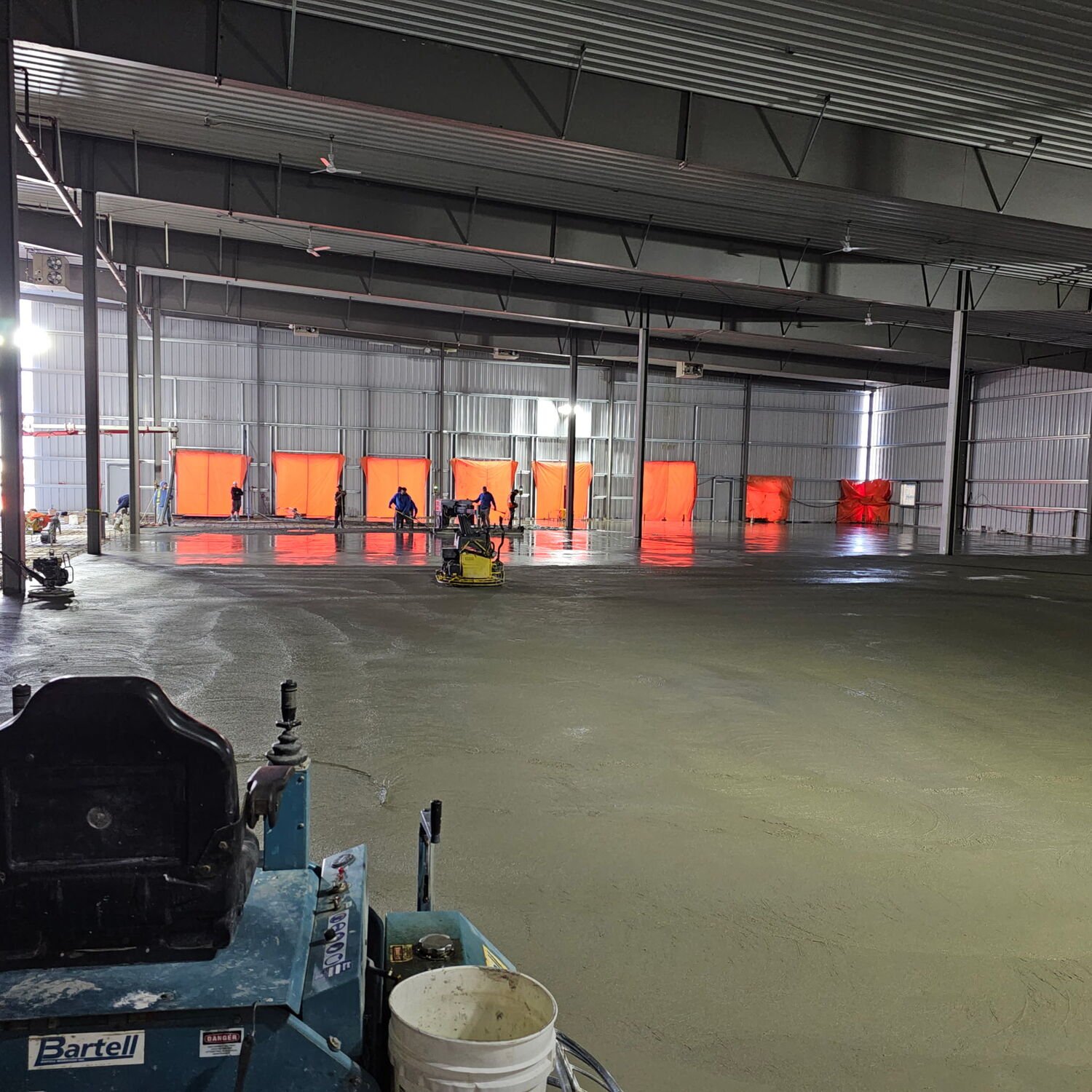 Commercial building interior under construction.